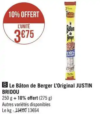 Justin bridou le bâton de berger l’original