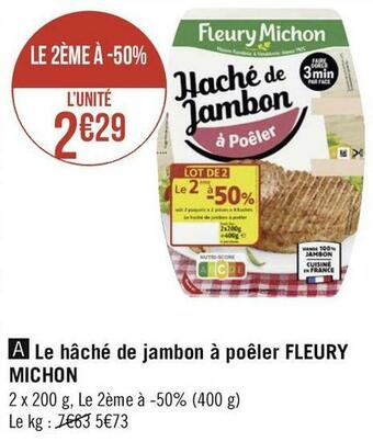Géant Casino Fleury michon le hâché de jambon à poêler offre