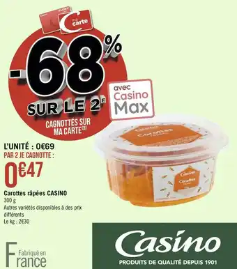 Casino carottes râpées