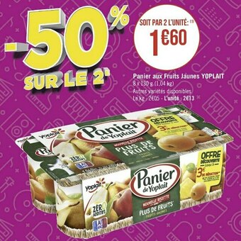 Yoplait panier aux fruits jaunes