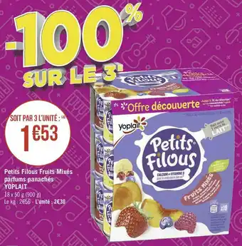 Yoplait petits filous fruits mixés parfums panachés