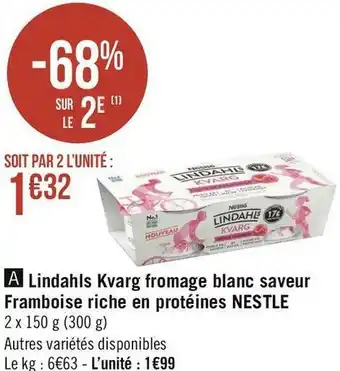 Nestle lindahls kvarg fromage blanc saveur framboise riche en protéines
