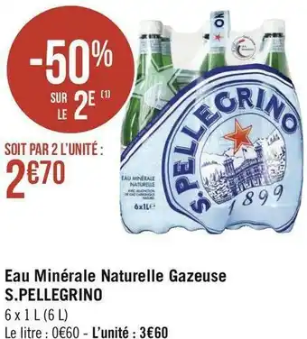 Géant Casino S.pellegrino eau minérale naturelle gazeuse offre