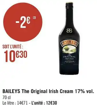 Géant Casino Baileys the original irish cream 17% vol. offre