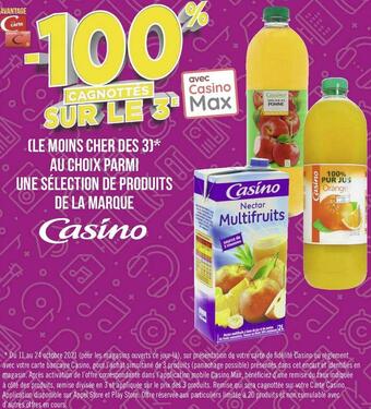 Géant Casino Casino bon plan sur une sélection de produits de la marque casino offre