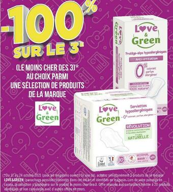 Géant Casino Love&green bon plan sur une sélection de produits de la marque love&green offre