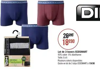 Géant Casino Dim lot de 3 boxers ecosmart offre