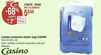 Casino culottes protection adulte large