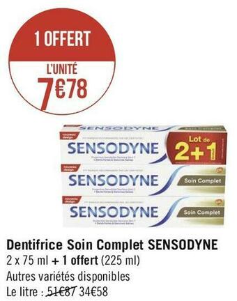 Géant Casino Sensodyne dentifrice soin complet offre