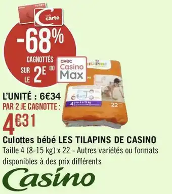 Les tilapins de casino culottes bébé