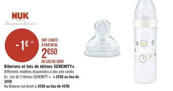 Nuk biberons et lots de tétines serenity+