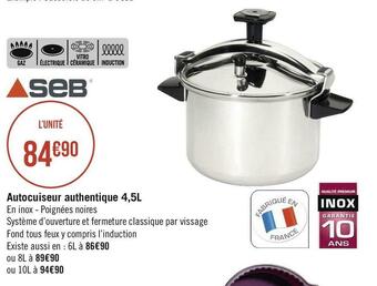 Seb autocuiseur authentique 4,5l