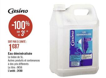 Géant Casino Casino eau déminéralisée offre