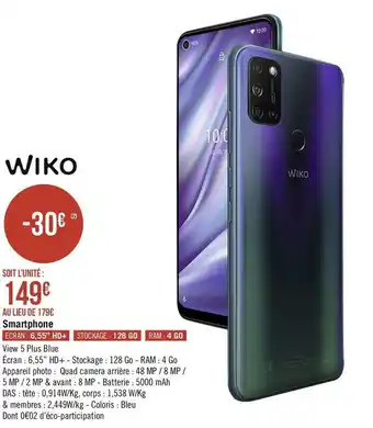 Géant Casino Wiko smartphone offre