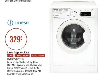 Géant Casino Indesit lave-linge séchant offre