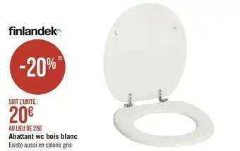 Géant Casino Finlandek abattant wc bois blanc offre