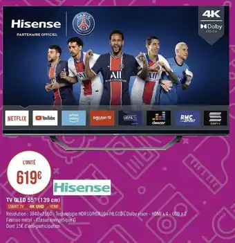 Hisense tv qled 55’’ (139 cm)