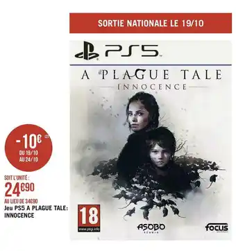Géant Casino Jeu ps5 a plague tale: innocence offre