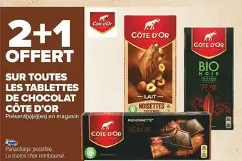 Carrefour Market Côte d’or bon plan sur toutes les tablettes de chocolat de la marque côte d’or offre