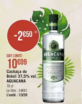 Géant Casino Aguacana cachaça du brésil 37,5% vol. offre