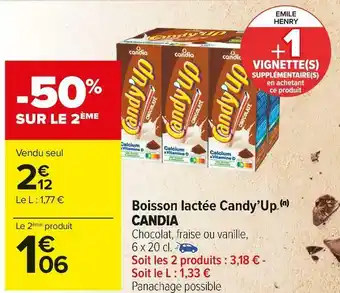 Carrefour Market Candia boisson lactée candy’up offre