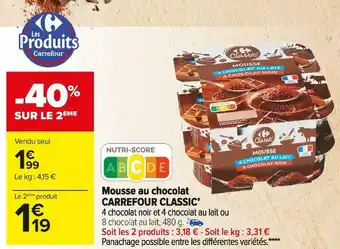 Carrefour Market Carrefour mousse au chocolat offre