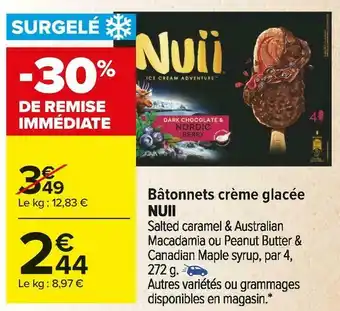 Nuii bâtonnets crème glacée