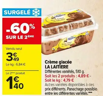 Carrefour Market La laitiere crème glacée offre