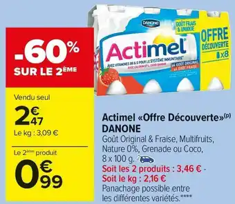 Carrefour Market Danone actimel «offre découverte» offre