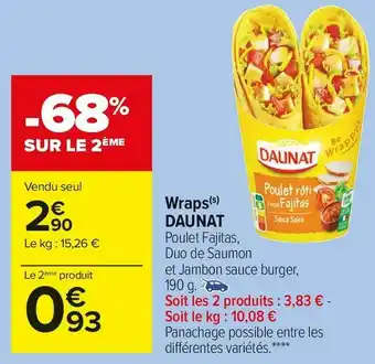 Carrefour Market Daunat wraps offre