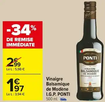 Carrefour Market Ponti vinaigre balsamique de modène i.g.p. offre