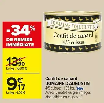 Carrefour Market Domaine d’augustin confit de canard offre