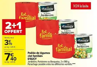 Carrefour Market D’aucy poêlée de légumes «lot familial» offre