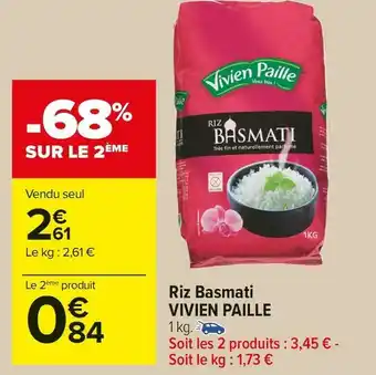 Carrefour Market Vivien paille riz basmati offre
