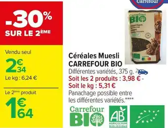 Carrefour Market Carrefour bio céréales muesli offre