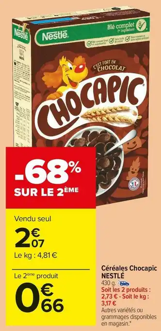 Carrefour Market Nestlé céréales chocapic offre