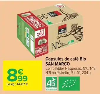 San marco capsules de café bio