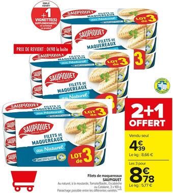 Carrefour Market Saupiquet filets de maquereaux offre