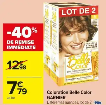 Carrefour Market Garnier coloration belle color offre