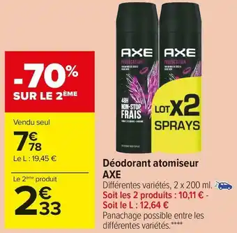 Carrefour Market Axe déodorant atomiseur offre