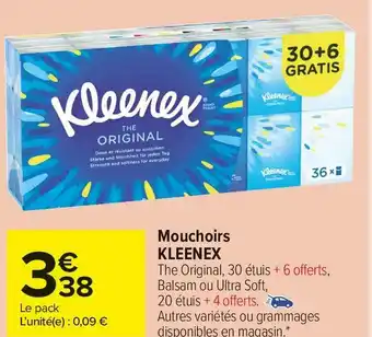 Carrefour Market Kleenex mouchoirs offre