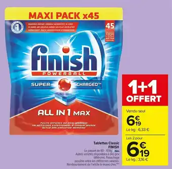 Carrefour Market Finish tablettes classic offre