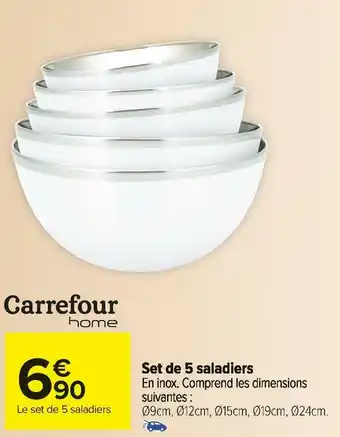 Carrefour Market Carrefour home set de 5 saladiers offre