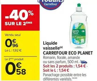 Carrefour eco planet liquide vaisselle