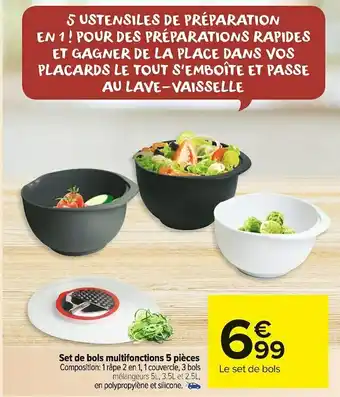 Carrefour Market Set de bols multifonctions 5 pièces offre
