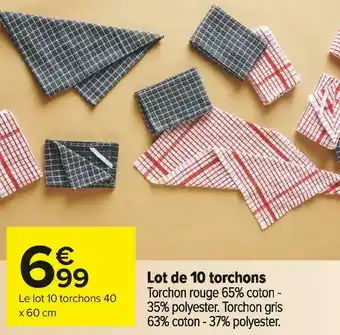 Lot de 10 torchons