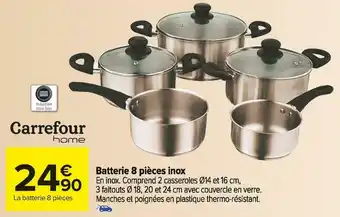 Carrefour home batterie 8 piĂšces inox