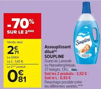 Carrefour Market Soupline assouplissant dilué offre