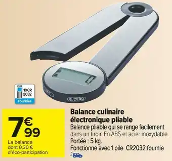 Balance culinaire électronique pliable