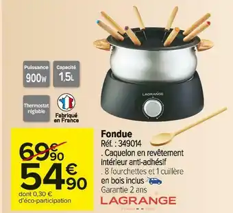 Carrefour Market Lagrange fondue offre